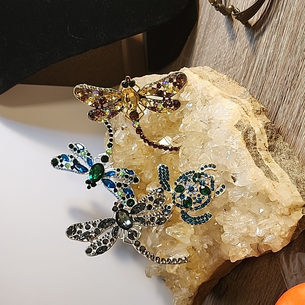 3 Dragonflies and 1 turtle brooches. - Picture 2 of 7
